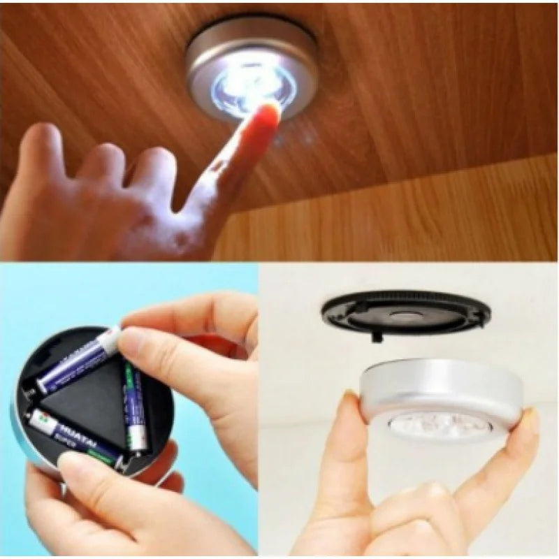 Led Tap Light, Stick On Push Button