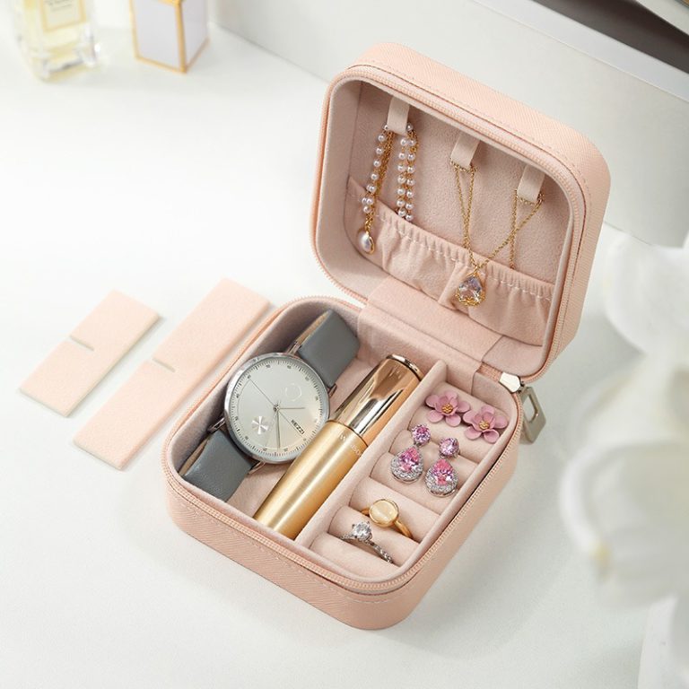 Jewellery Organizer Box Leather Pocket