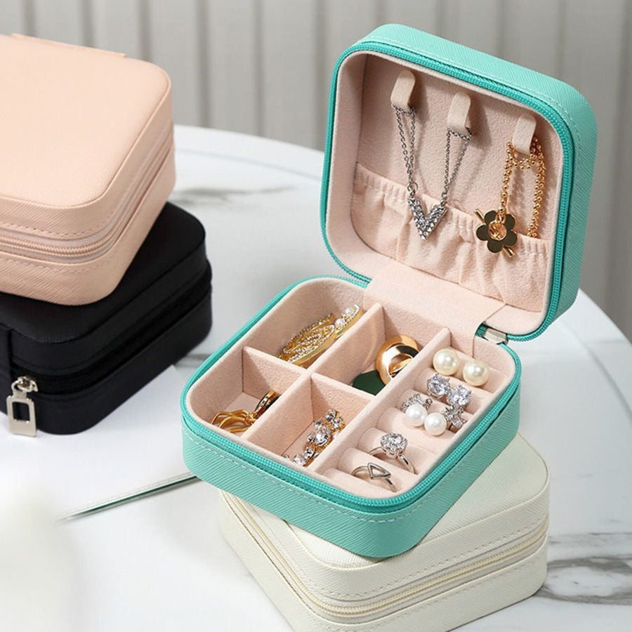 Jewellery Organizer Box Leather Pocket